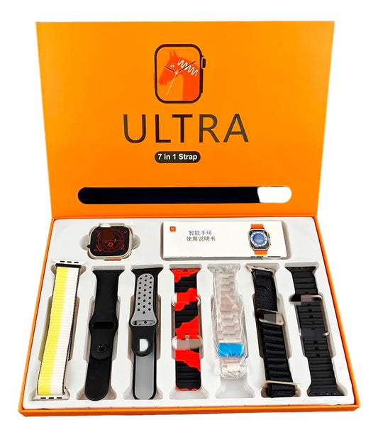7 In 1 Ultra Smart Watch 2.1 Inch Full HD Screen Series 8 Wireless Charging 7 Straps Waterproof