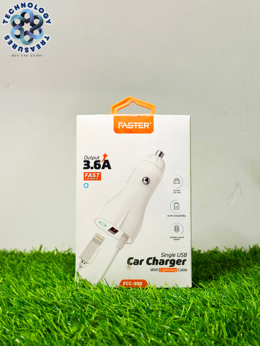 FASTER Single Usb Car Charger And Cable {FC-300}
